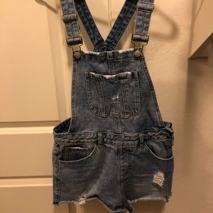 Jean short overalls